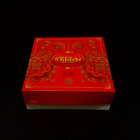 (10 pcs) Box Imlek Kue Bolu 25x25x18cm Kardus Chinese New Year  Packaging Kue Dus Hampers Cake