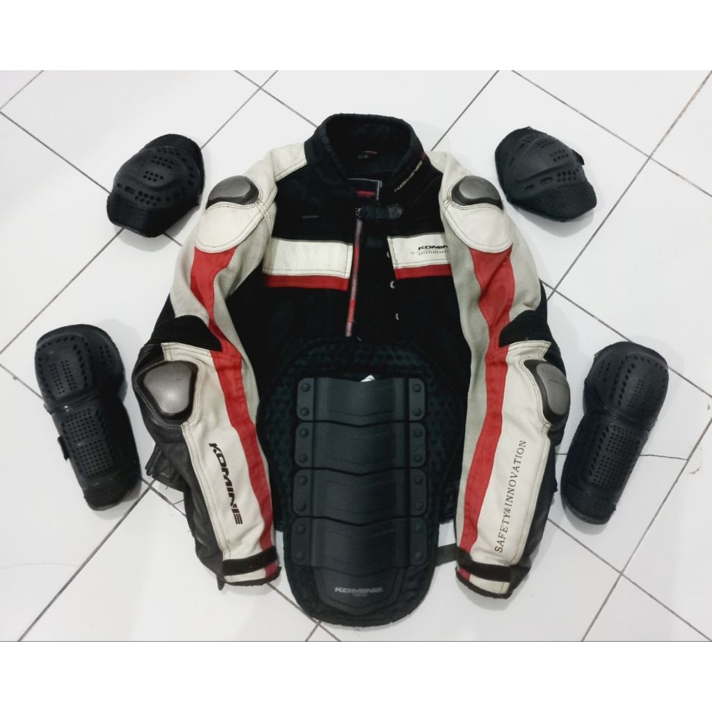 FULL HARD PROTECTOR KOMINE TITANIUM leather jacket JK 061 not avirex schott perfecto vanson yellow c