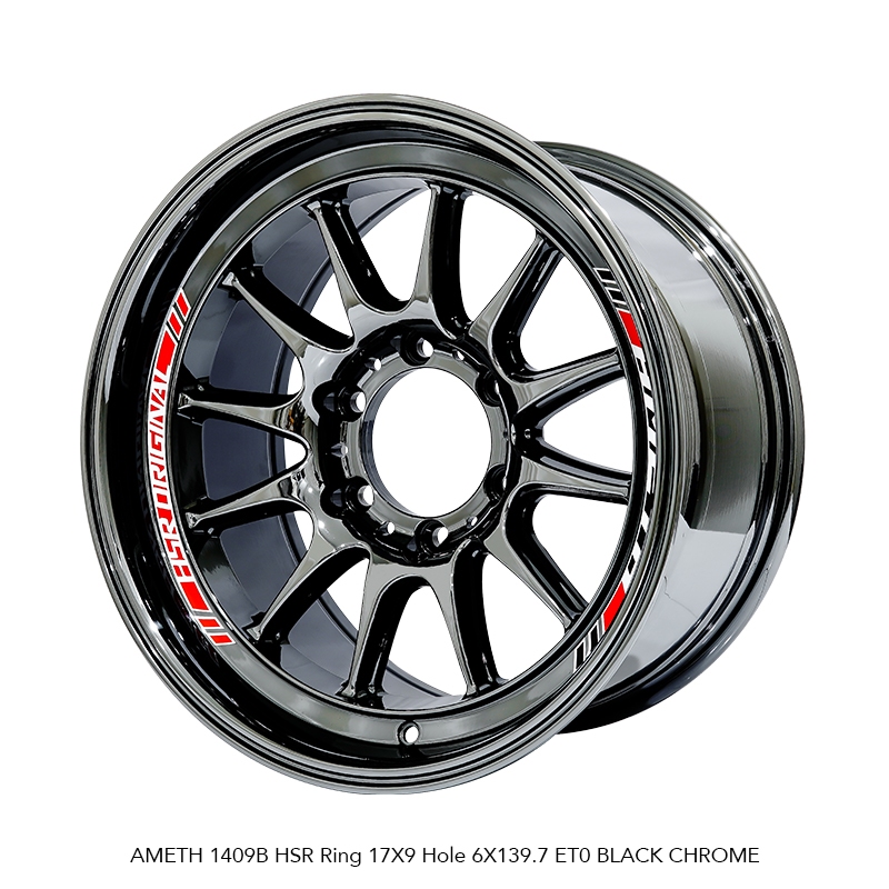 Velg mobil pajero hilux fortuner ring 17 HSR AMETH Black Chrome