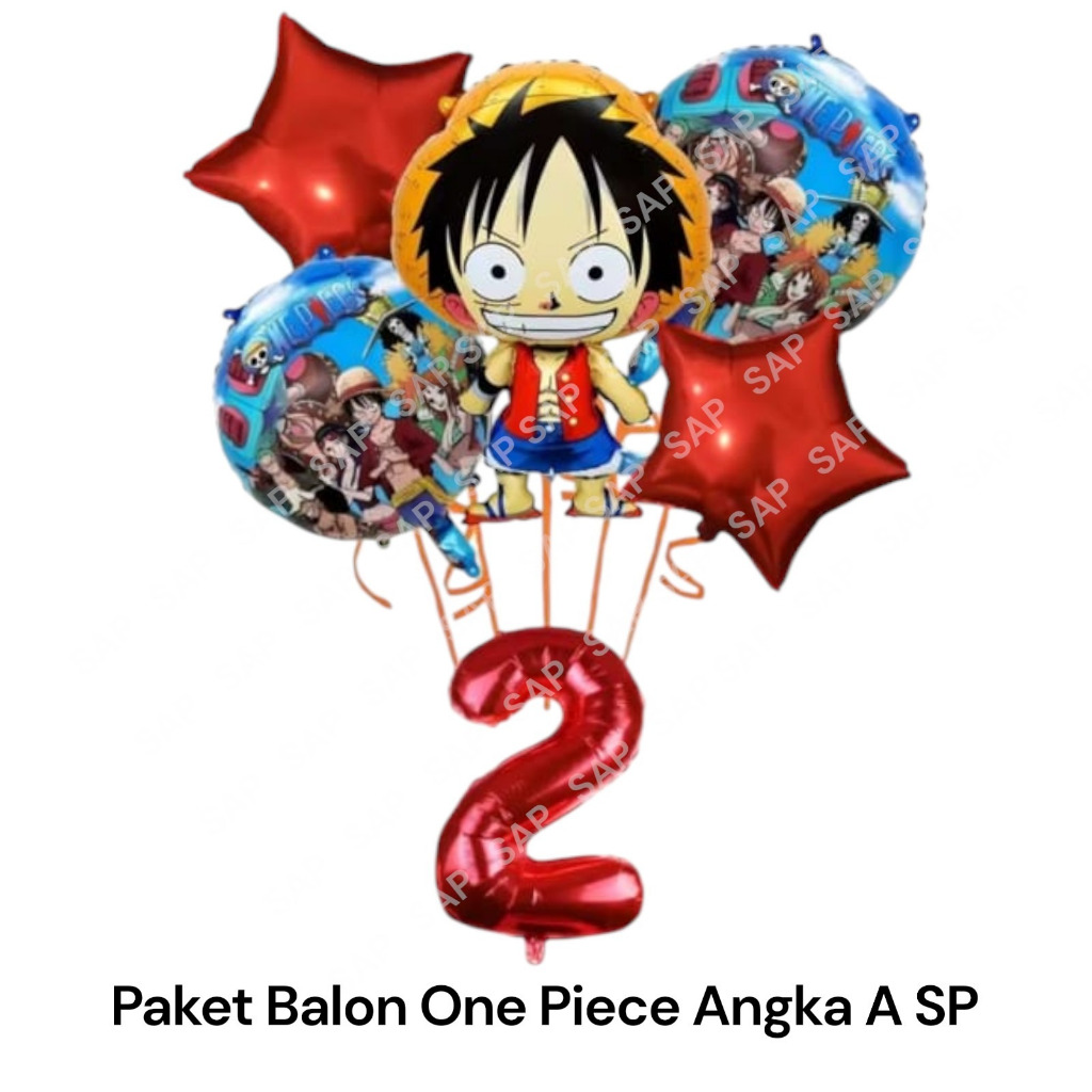 Paket Balon ONE PIECE ANGKA A SP/Dekorasi Ulang Tahun One Piece