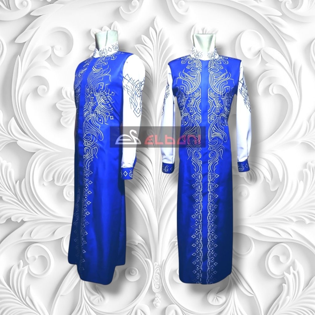 Jubah Elbani Bordir SHIMAR KOMBINASI full bordir depan belakang jubah luaran pira muslim dewasa