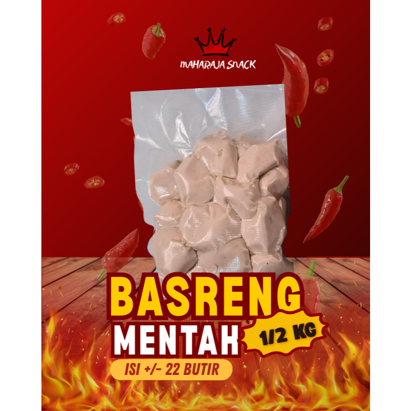 500g Basreng Mentah Asli Baso Ikan Tenggiri