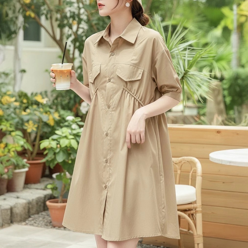Tunik Wanita YL Serut #1228 LD 120 cm Bahan Material Polyester Tangan Pendek Busana Santai Atasan Ke