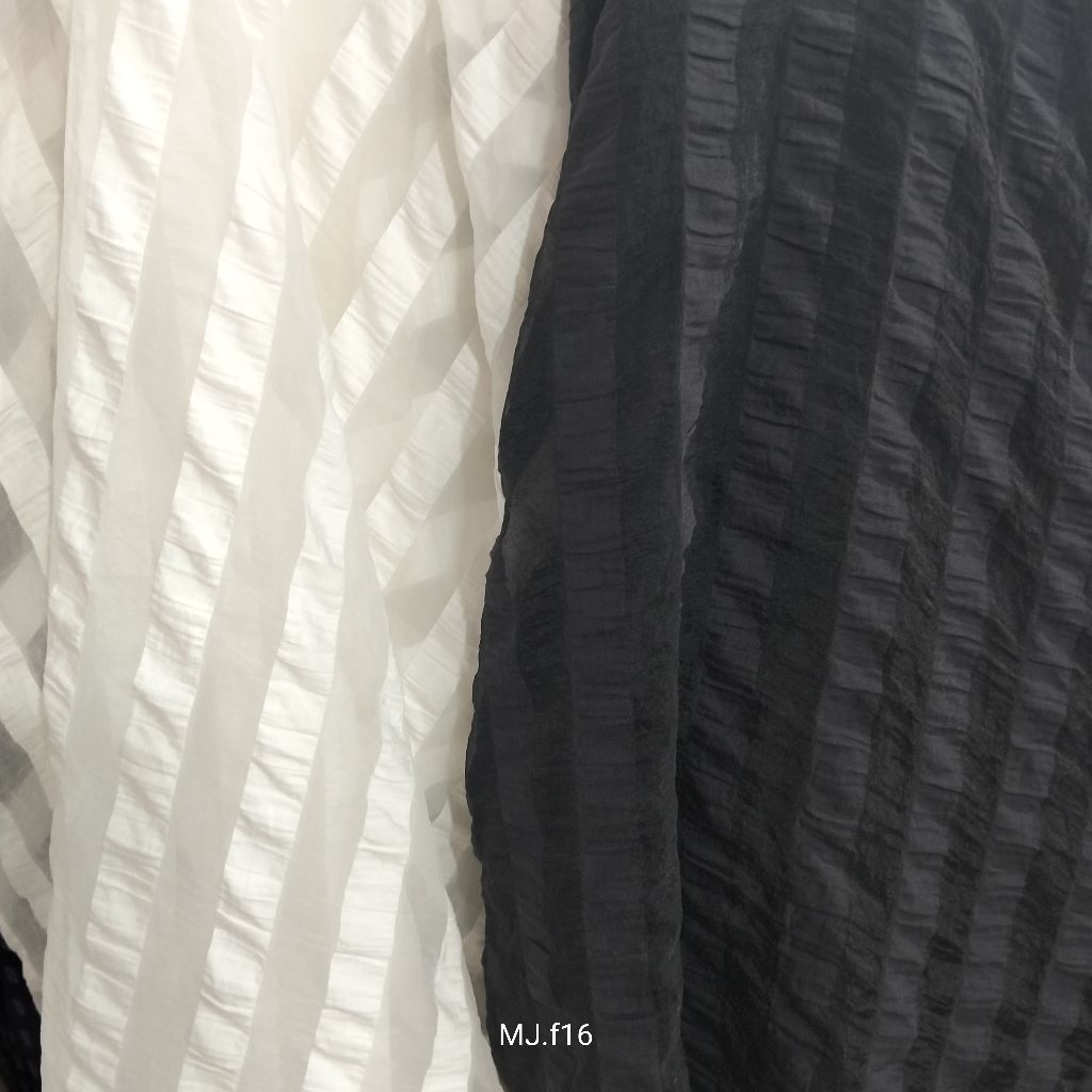 Kain Organza Salur Premium - Harga/0,5 m - Kain Organza Salur Meteran - Bahan Organza Salur - Bahan 