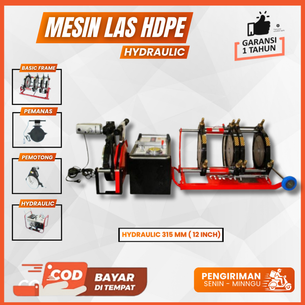 Mesin Las Pipa Hdpe Type 315mm Hydraulic - Sambung Pipa HDPE 12 Inch