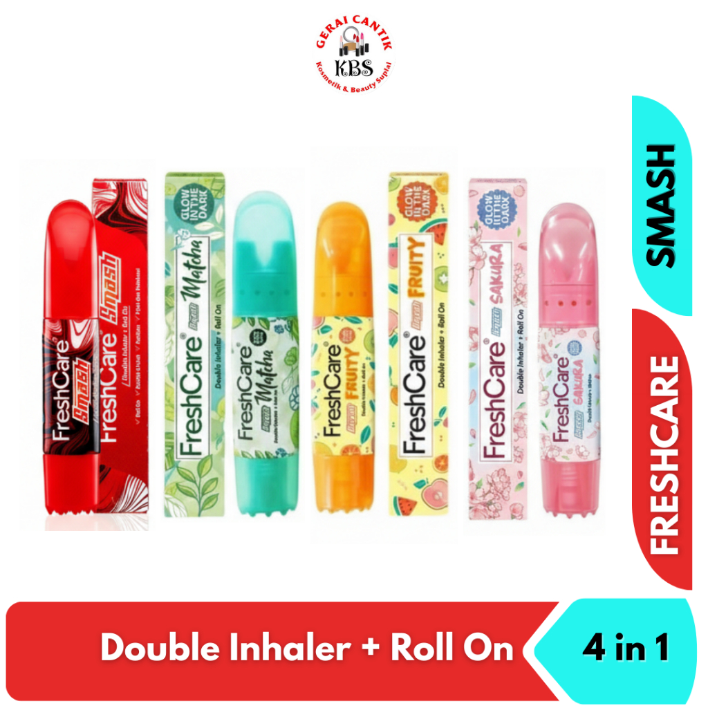 FreshCare Smash Original Matcha Fruity Sakura - Double Inhaler + Kerokan + Roll On + Pijat dan Relak