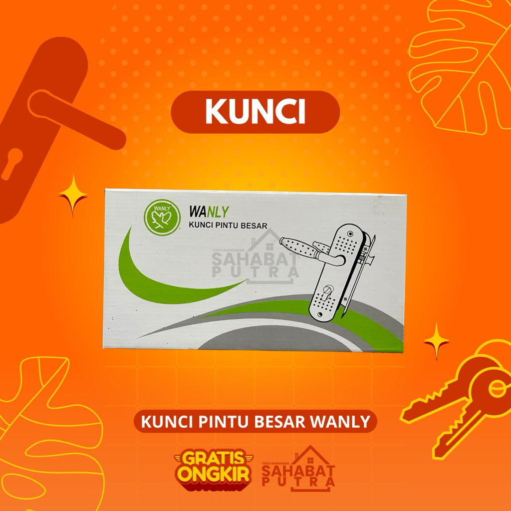 Kunci Pintu Besar SET WANLY / Handle kunci Pintu Besar / Handle Kunci Pintu 25CM