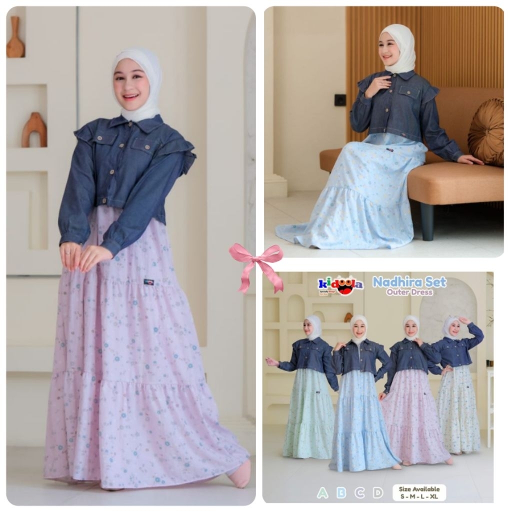 [7-16 th] GAMIS ROMPI LEPAS SET OUTER NADHIRA BY KIDOOLA NAOMI SHAFIYAH DAHLIA ANAK CEWEK REMAJA TAN