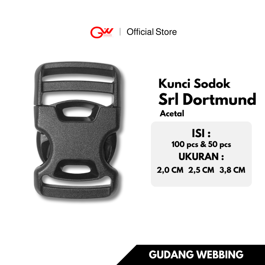 SRL DORTMUND ACT | KUNCI SODOK Acetal | SELOT 20MM, 25MM, & 38MM | BUCKLE | GESPER
