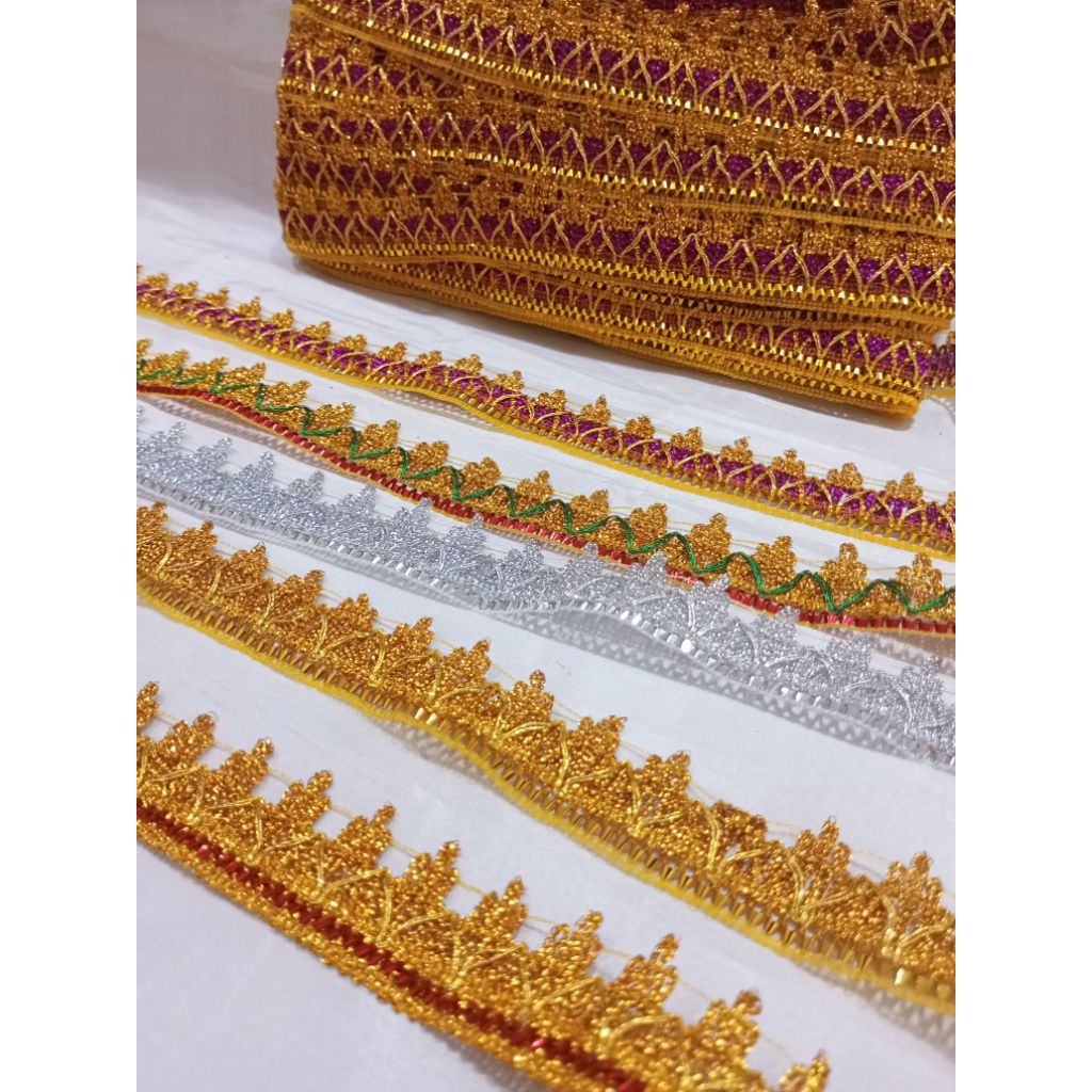 [Per Meter] Renda Silver Emas Mahkota/Renda Mas 1660/Renda Mahkota