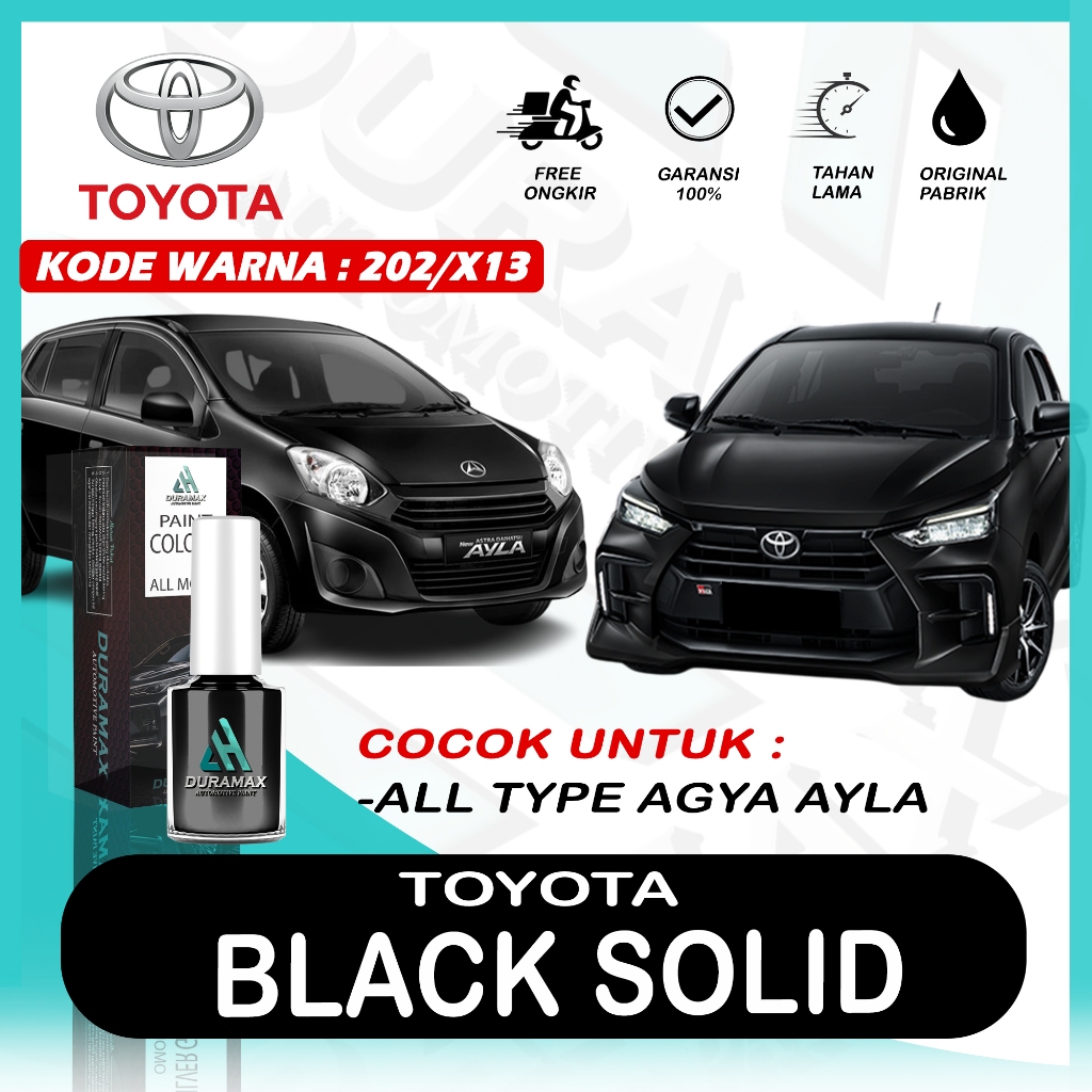 CAT OLES TOYOTA BLACK SOLID/ HITAM TOYOTA NEW AGYA AYLA