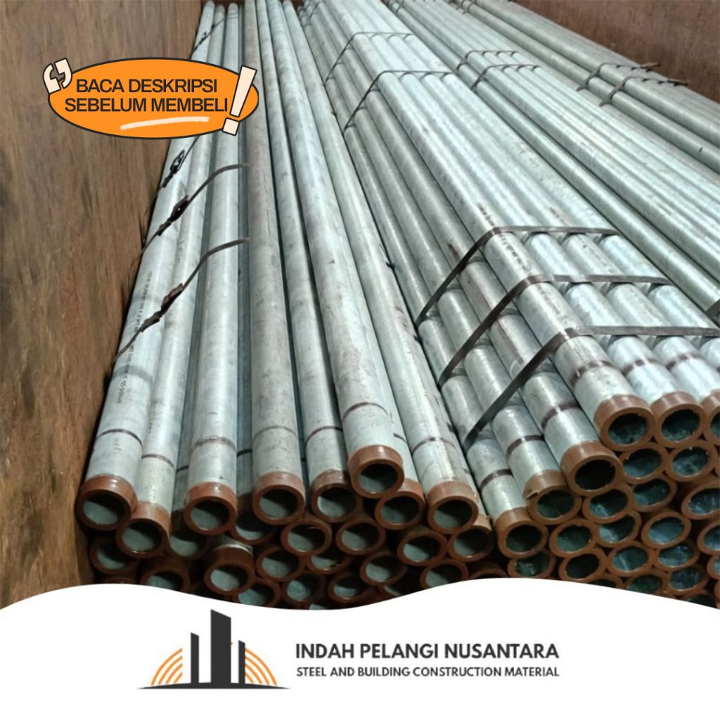 Pipa Galvanis Medium Spindo Pipa Besi Baja Galvanis Panjang 6m Kuat Tahan Korosi
