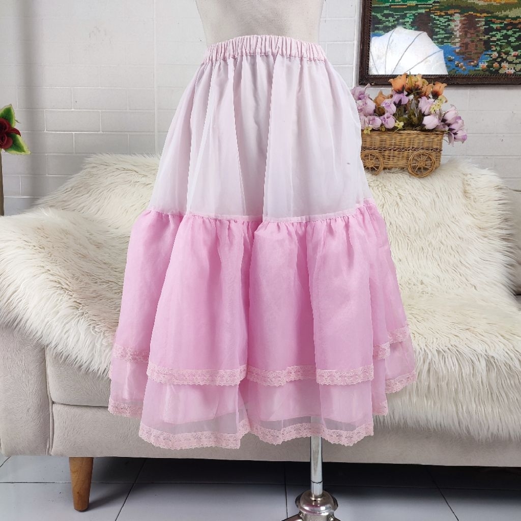 rok petticoat midi rok petticoat renda rok petticoat pink