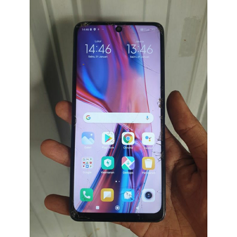 Hp Rusak Redmi note10 pro ram 6+1/64gb minus lcd  tombol folume dan bacdor. Mesin aman prawan. 650k