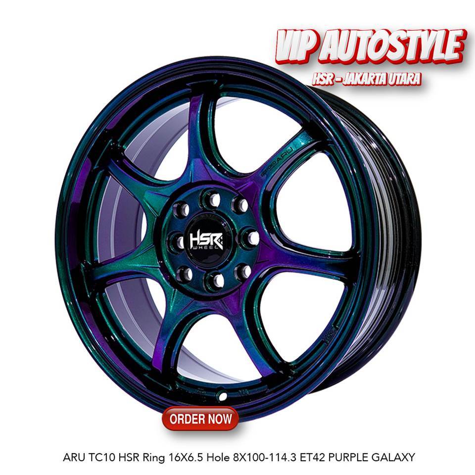 Jual HSR ARU Ring 16 4X100-4x114,3 PURPLE GALAXY - HSR Jakarta utara