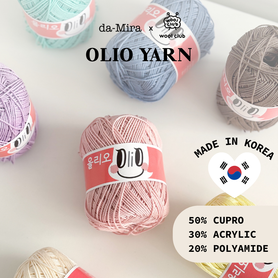 da-Mira x Woolclub | Korean Olio Yarn (70g/150m, Sport Weight) | Benang Rajut Knitting & Crochet Acr