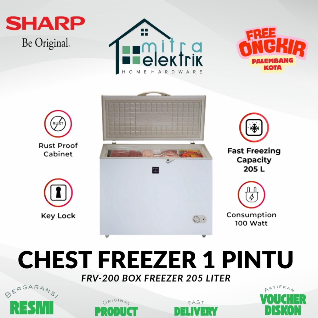 Chest Freezer SHARP FRV200 205 Liter 100 Watt Fast Freezing Dual Function