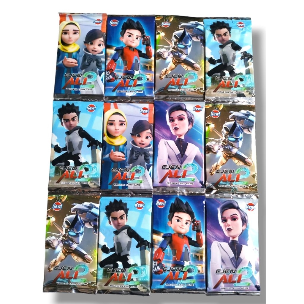 12 Sachet Kartu Foil Card Ejen Ali Tranding Card Game