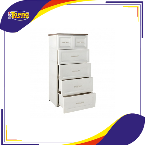 LEMARI BAJU DRAWER CABINET CLASSIC ODC-05C (B) WHITE OLYMPLAST