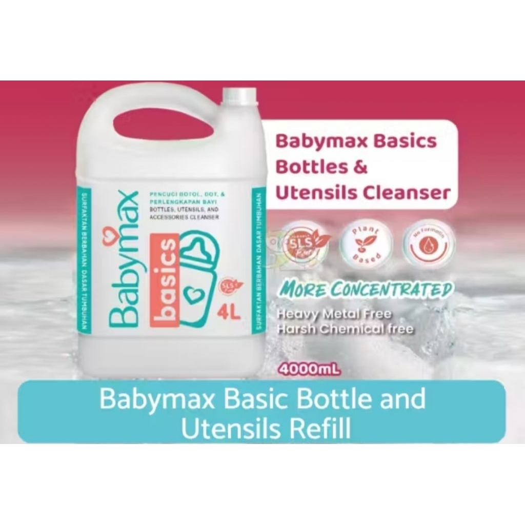 Babymax Basics Bottle, Utensils, and Accessories Cleanser Refill 4 Liter Derigen
