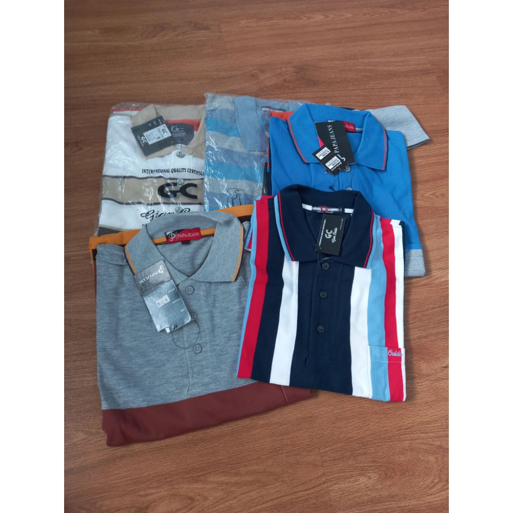 Kaos Kemeja Motif Garis XXL Terbaru | Baju Pria Casual Rapi & Nyaman