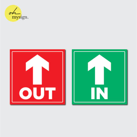 Sign Akrilik In Out Label Acrylic Sign Board Penunjuk Arah Masuk Keluar