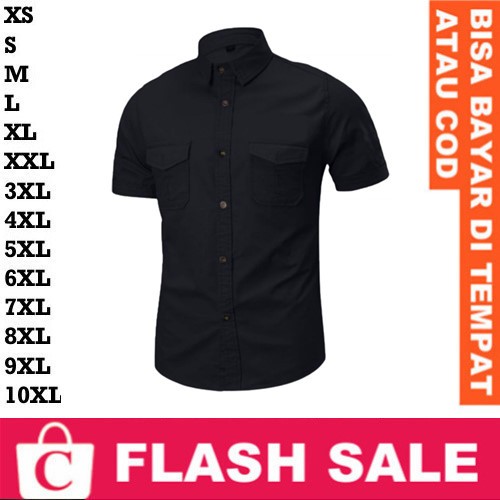 FORTKLASS FORTGLASS RISRUS FASHION SNOWSHOP CORATCORETUDIO Hem Laki Kemeja Cowok Dua 2 Kantong Saku 