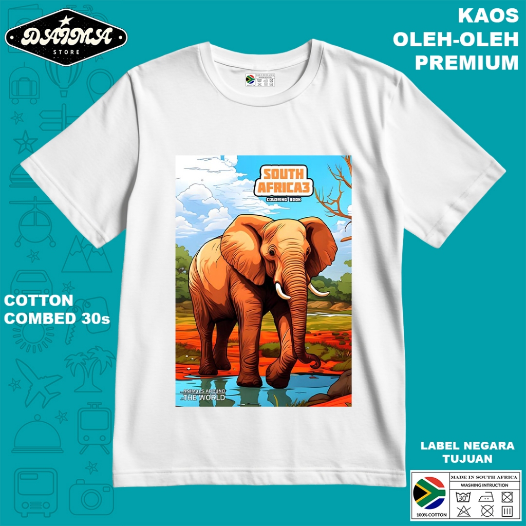 KAOS OLEH OLEH AFRIKA 11 PAKAI TAG LABEL AFRIKA ASLI BAJU SOUVENIR PREMIUM GIFT