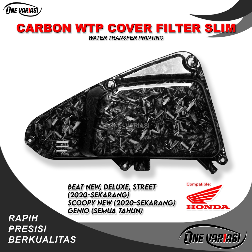 COVER BOX FILTER SLIM BEAT DELUX SCOOPY GENIO KOJ CARBON FORGED SLIM / TUTUP BOX FILTER SLIM BEAT NE