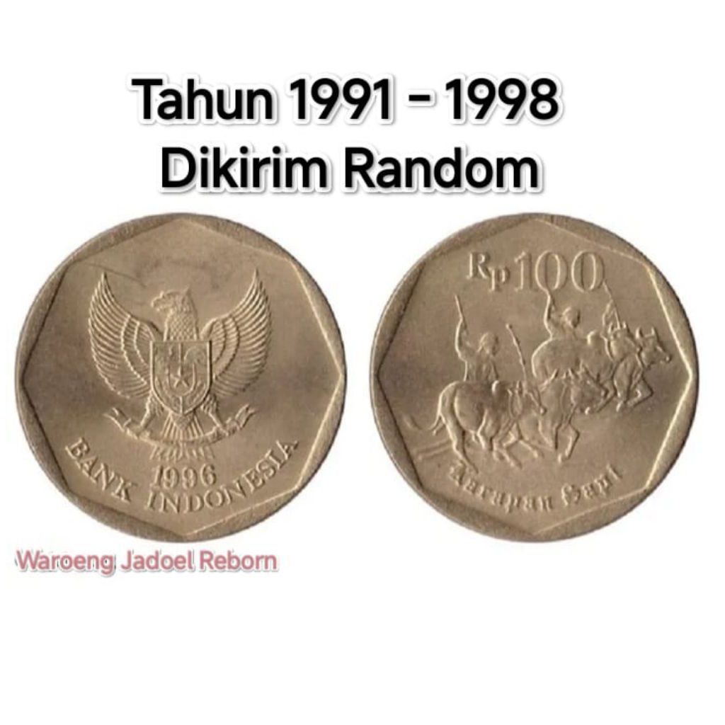 100 karapan sapi Koin 100 Rupiah 1991-1998 Koleksi Uang Logam Coin Lama Kuno Jadul Asli