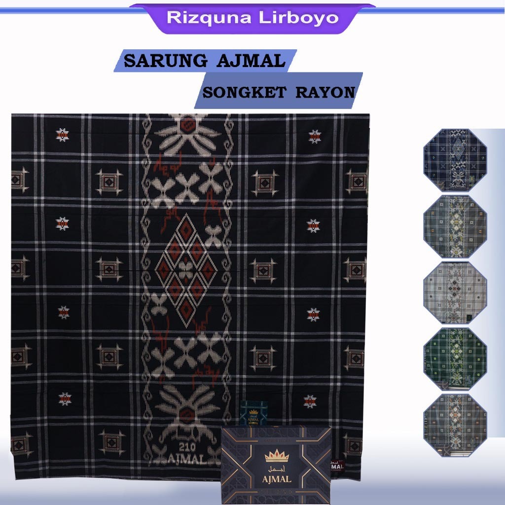SARUNG PRIA AJMAL SONGKET RAYON Bahan lembut Original brand