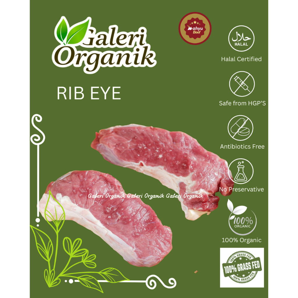 {Wahyu Beef} Lokal Organik Grassfed Rib Eye 250 Gr - Steak Sapi - Daging Sapi Grassfed Organik - Dag