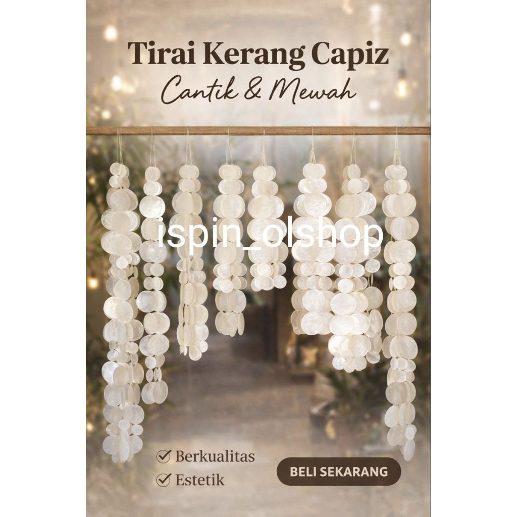 TIRAI SIMPING / TIRAI CAPIZ / TIRAI KERANG SIMPING 10HELAI FREE BUBBLE