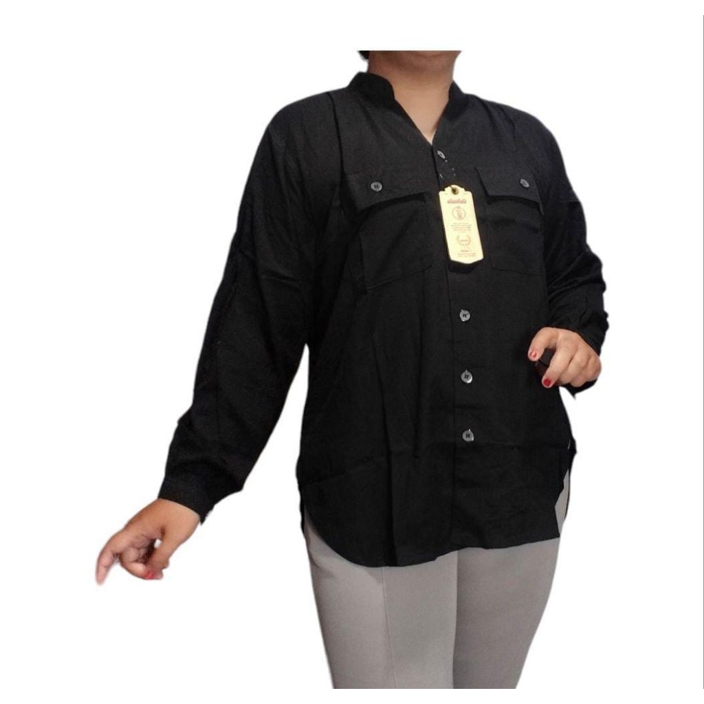 Jumbo Kemeja Polos Rayon twill Ld 120