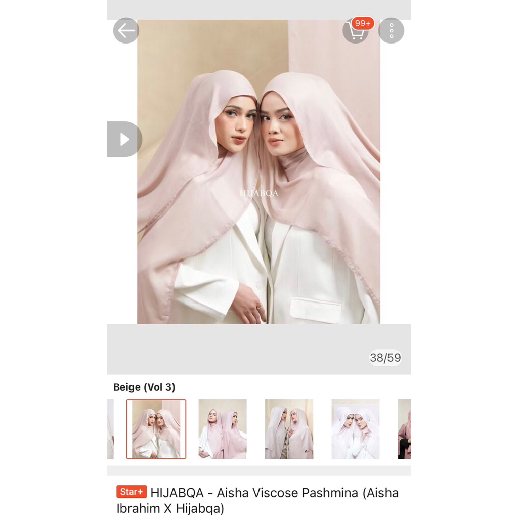 Preloved HIJABQA aisha viscose beige