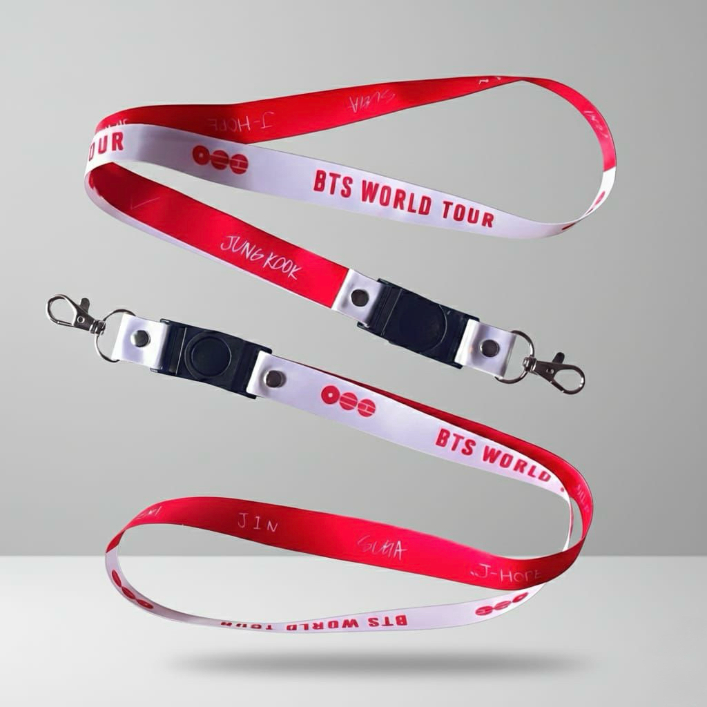 Luvele Lanyard BTS World Tour Red White Edition Jimin Jungkook Suga
