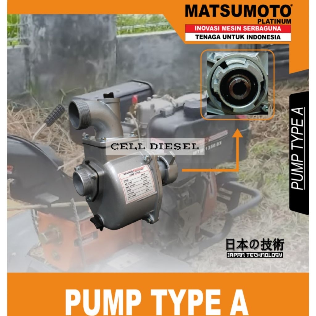 Pump Tiller Pompa Air 2 Inch MATSUMOTO MTM 1050 G / MTM 1390 DEX