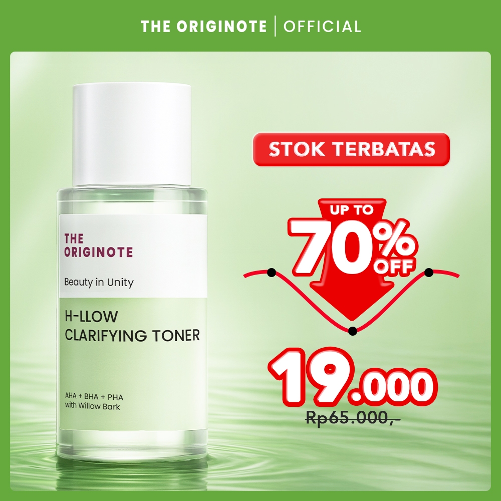 The Originote H-llow Clarifying Toner - Exfoliating Hydrating Toner Eksfoliasi Melembabkan Wajah Oil