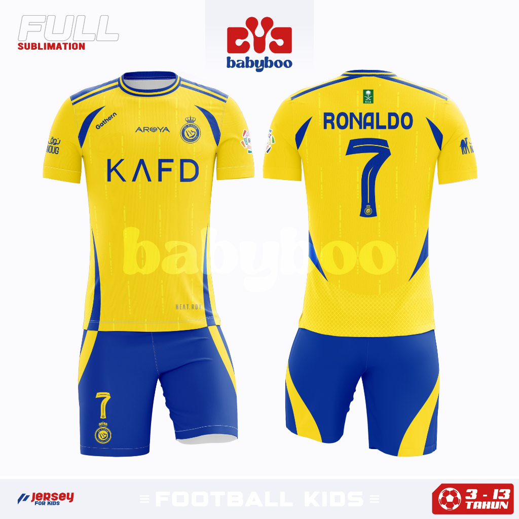 SETELAN TERBARU Jersey al nassr home 2024 / 2025 | kaos olahraga anak best seller original premium p