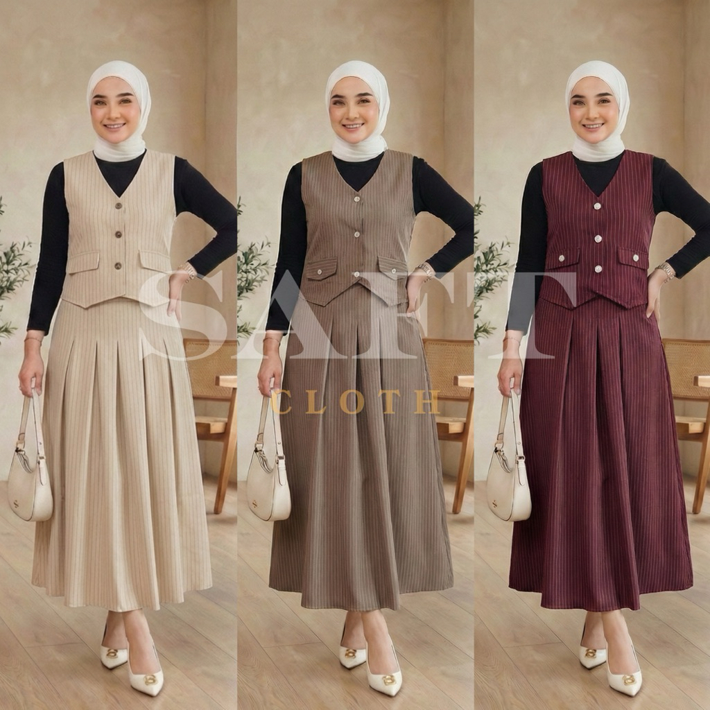 SAFT CLOTH - Vest Set - One Set Rok - Set Blazer Wanita - Setelan Rok Wanita - Setelan Rok - Rok A L