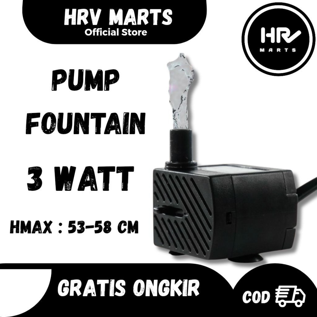 Pompa Pump Fountain Akuarium Kecil 3 watt Silent