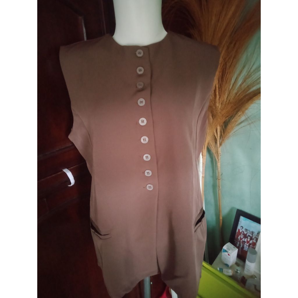 VEST WANITA NEW COKLAT