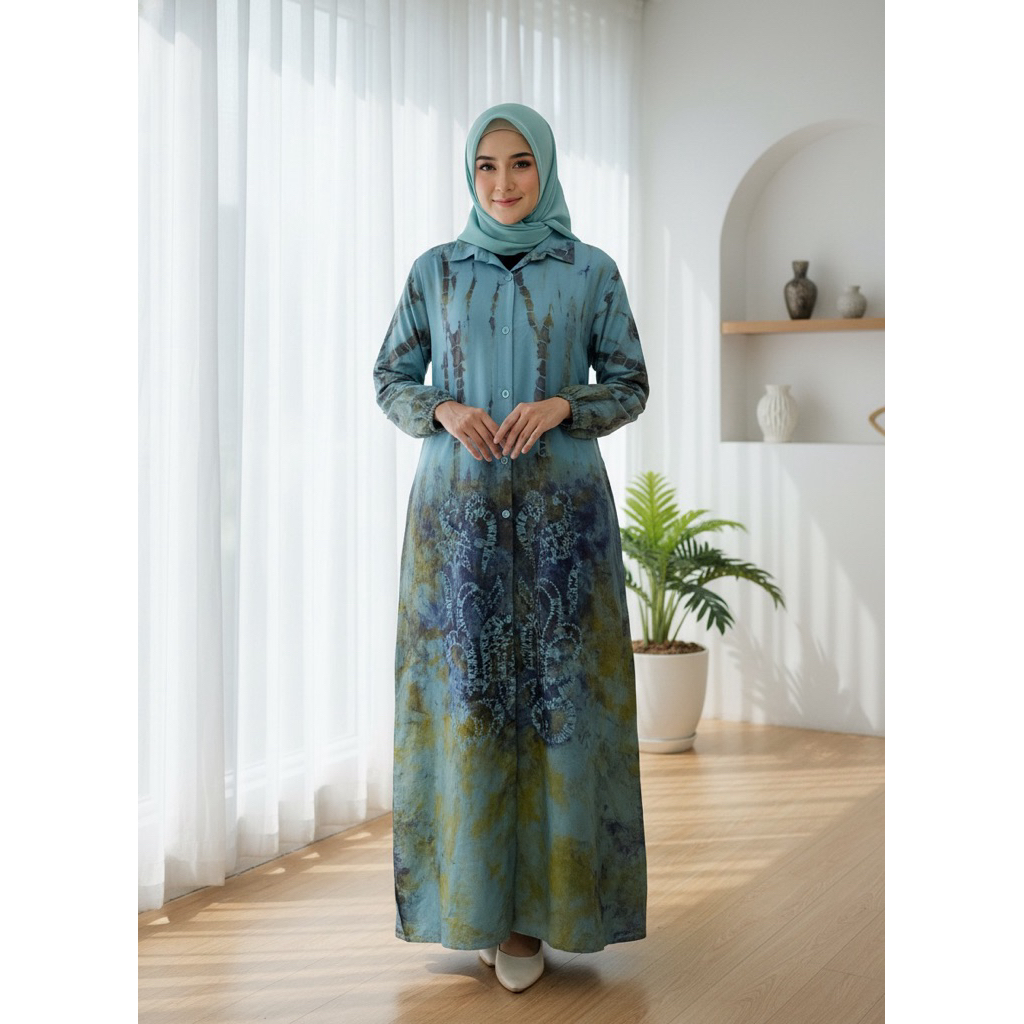 GAMIS MAXY DRESS WANITA MOTIF SASIRANGAN G003