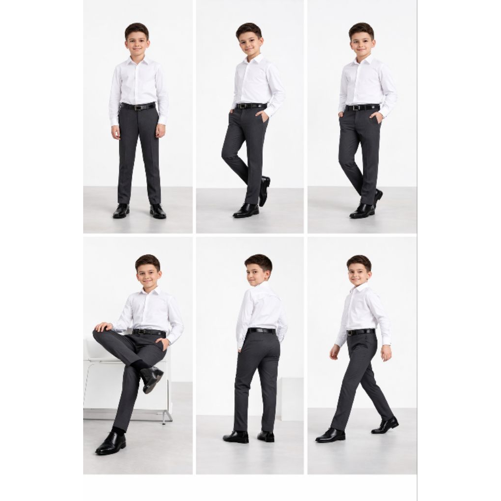 Celana Formal Anak Laki-Laki Hitam Slim Fit | Celana Bahan Anak Acara Resmi & Sekolah
