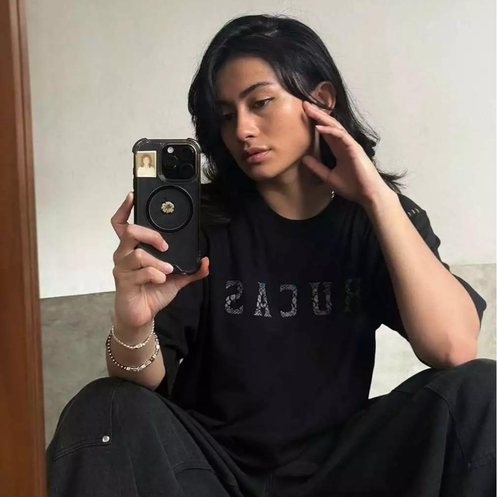 RUCAS Kaos Pria Premium Hitam – Python Edition Oversize Streetwear Kekinian