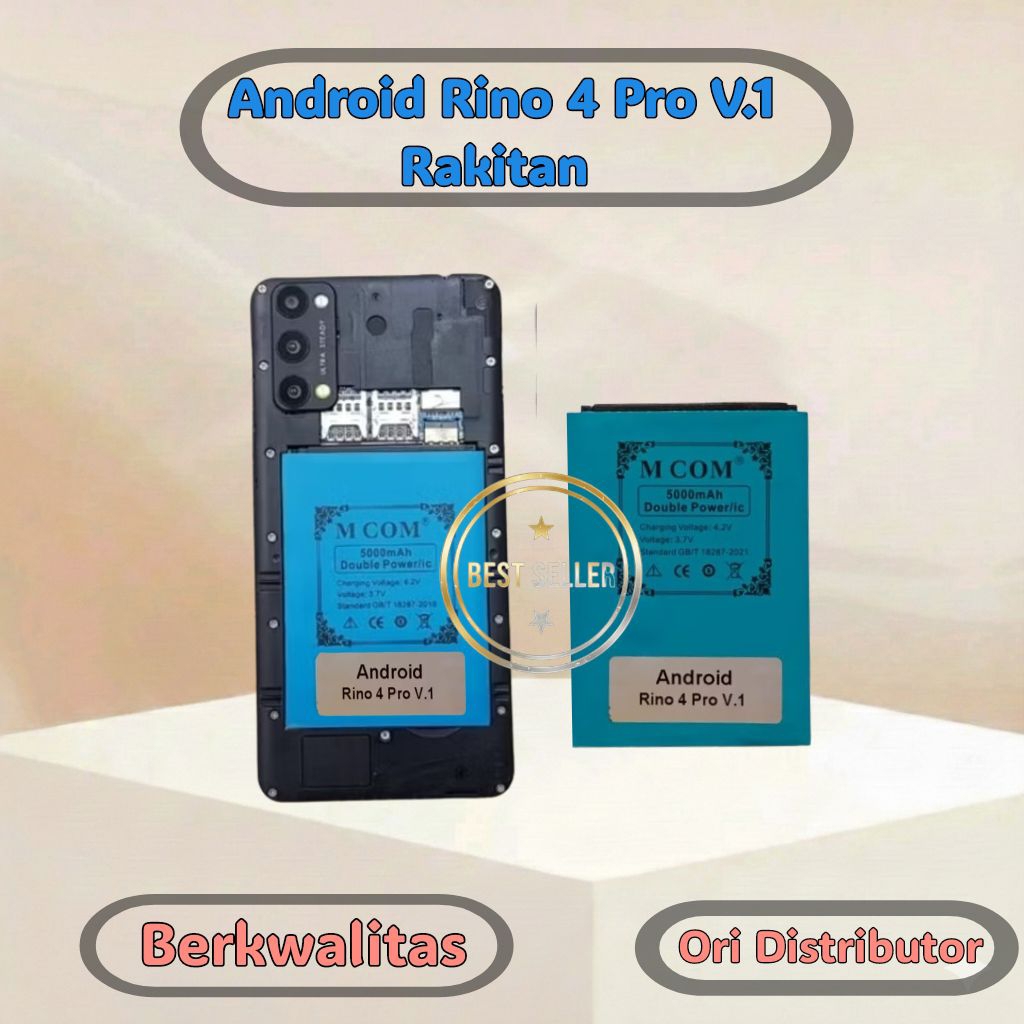 Baterai MCOM for Android Rino 4 Pro Double Power 5000mAh batere batre batrai battery