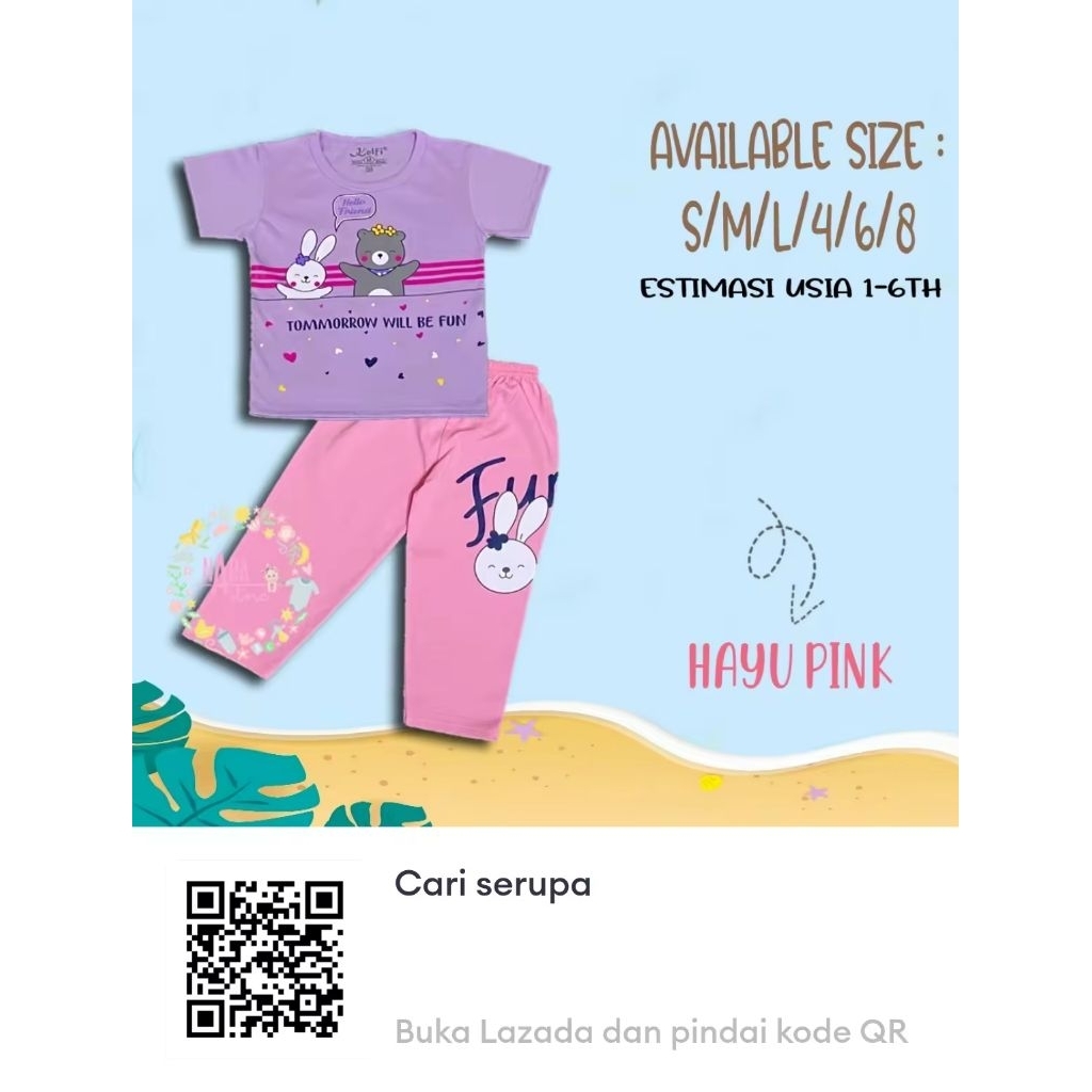 Kelfi baju setelan anak size L