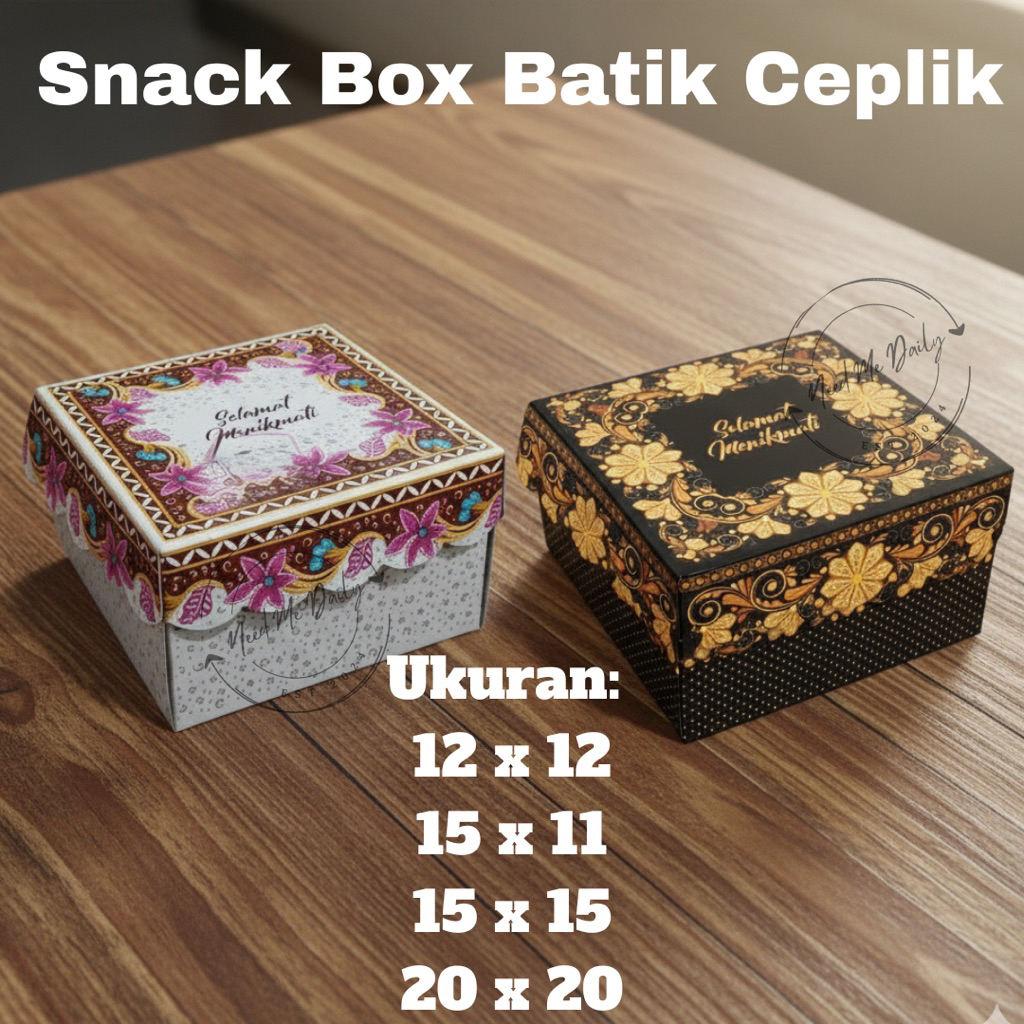 [50pcs / 20pcs] Kotak Kue Batik Ceplik | Snack Box Dus Kue Kotak Nasi OKEY | 12x12 15x11 15x15 20x20