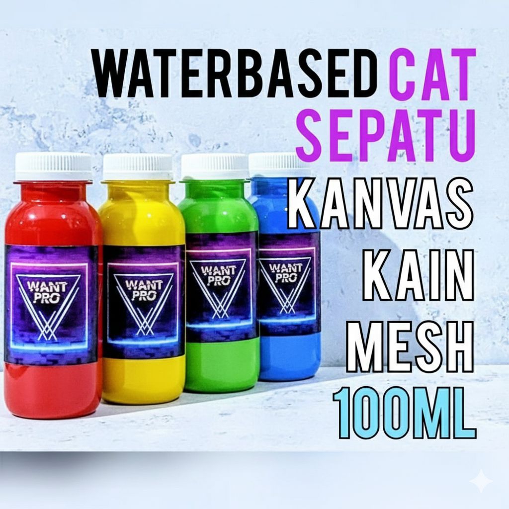 WANTPRO Waterbased Paint 50 ml & 100 ml CAT SEPATU/ CAT TAS - berbahan KANVAS & KAIN anti luntur