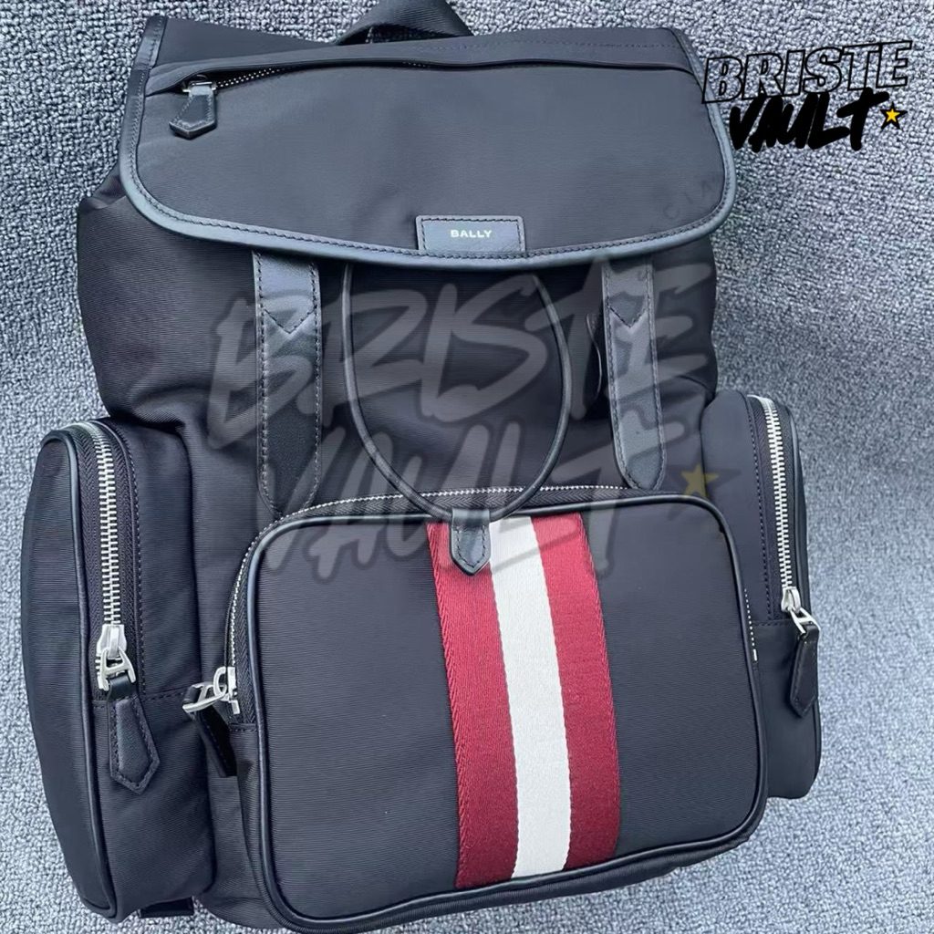 BRISTE VAULT Backpack Bally Code Nylon Canvas Tas Ransel Bally Pria Muat Laptop 16 Inch Original Ful